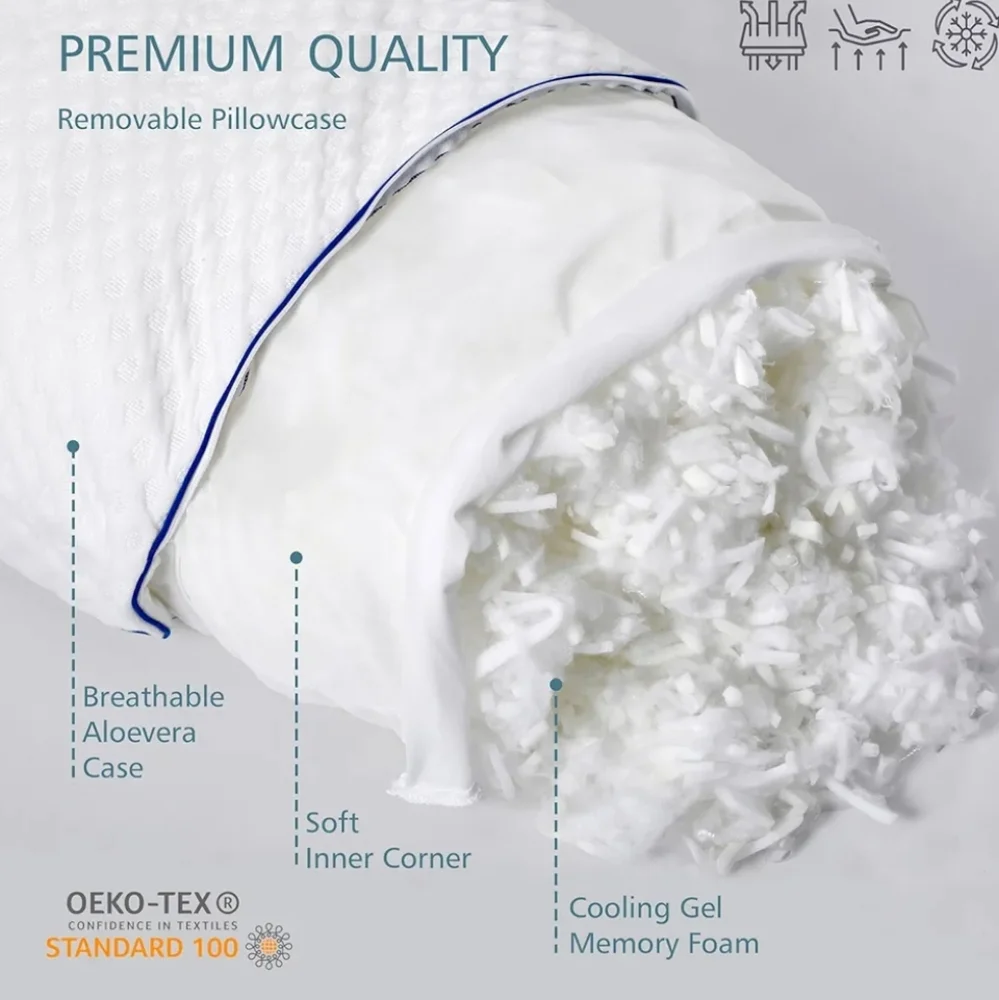 Memory Foam Pillows, Adjustable Side Sleeper Pillow